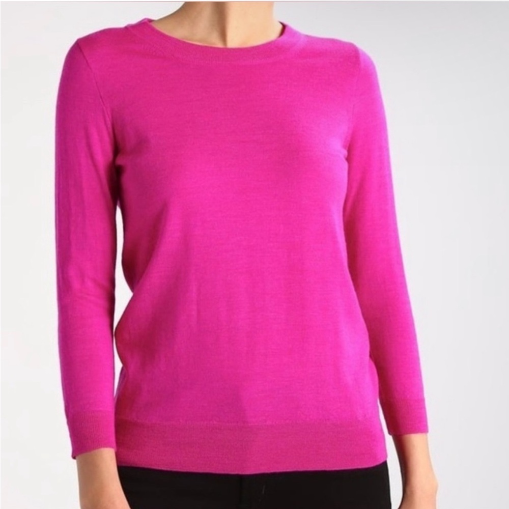 J. Crew 100% Merino wool Tippi Bold Sweater Pink Size XS Preppy Minimal